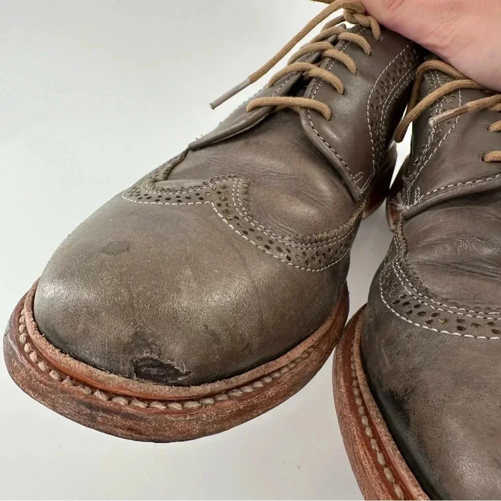Frye mens derby shoes size 11.5 D taupe brown leather vintage collection
